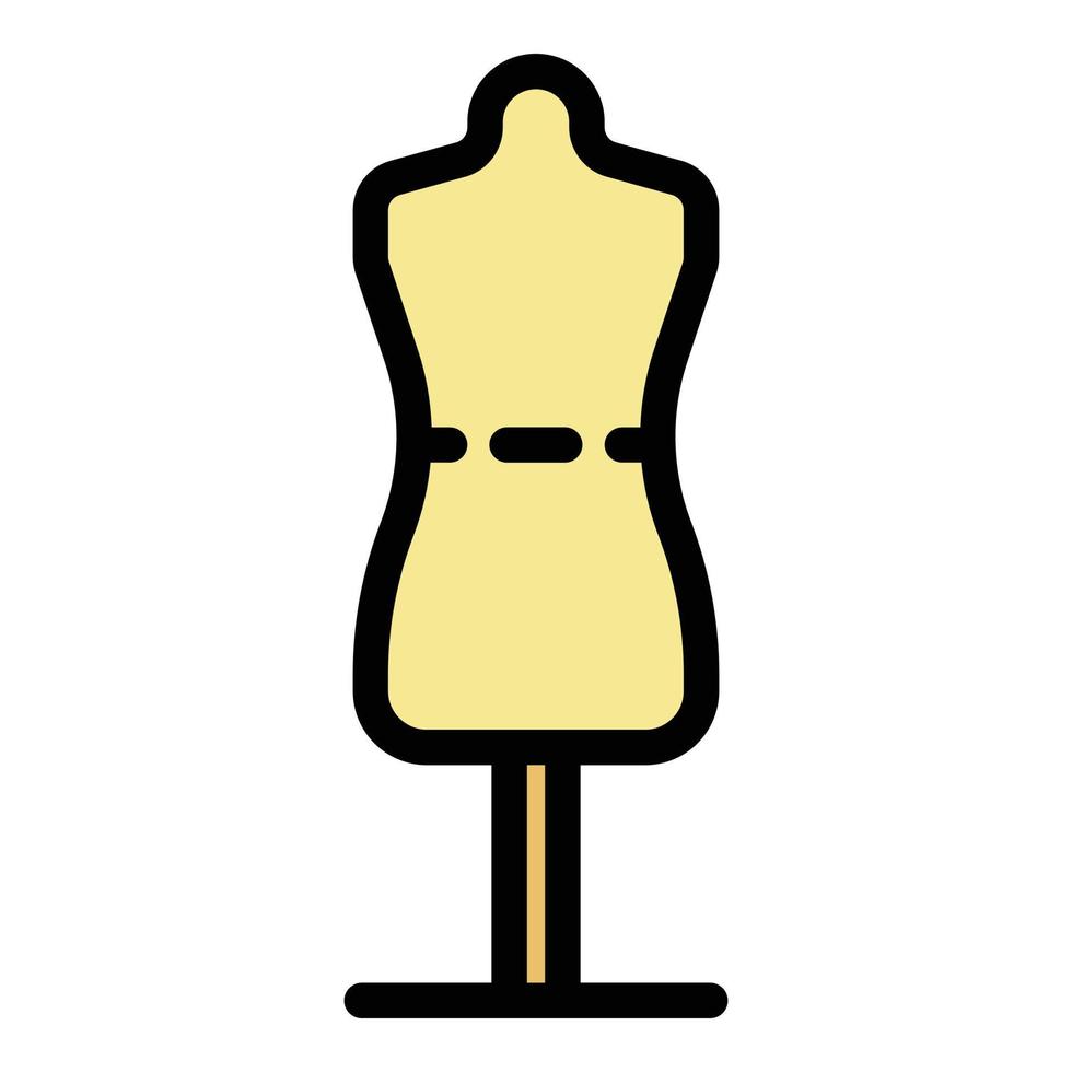 Tailor mannequin icon color outline vector
