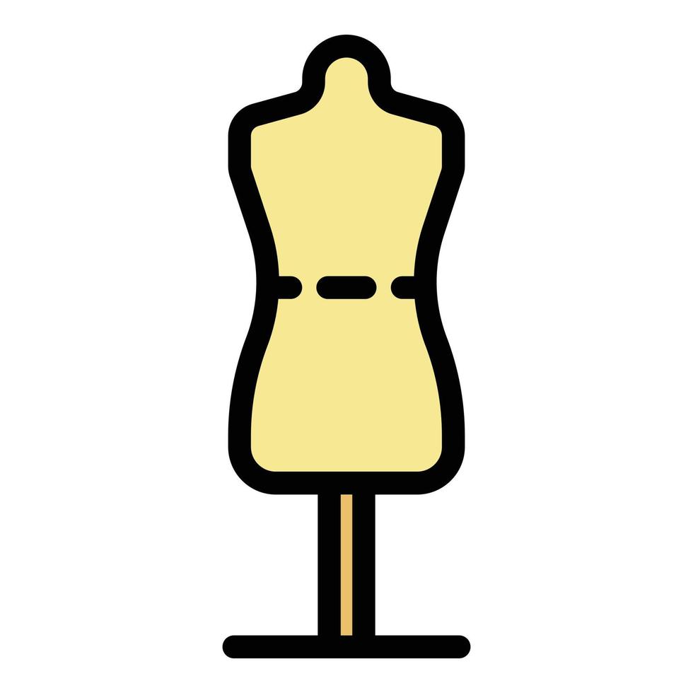 Tailor mannequin icon color outline vector