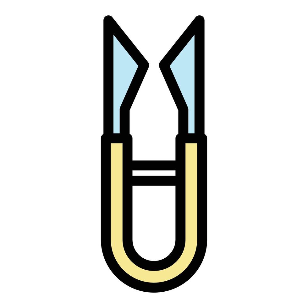 Tailor scissors icon color outline vector