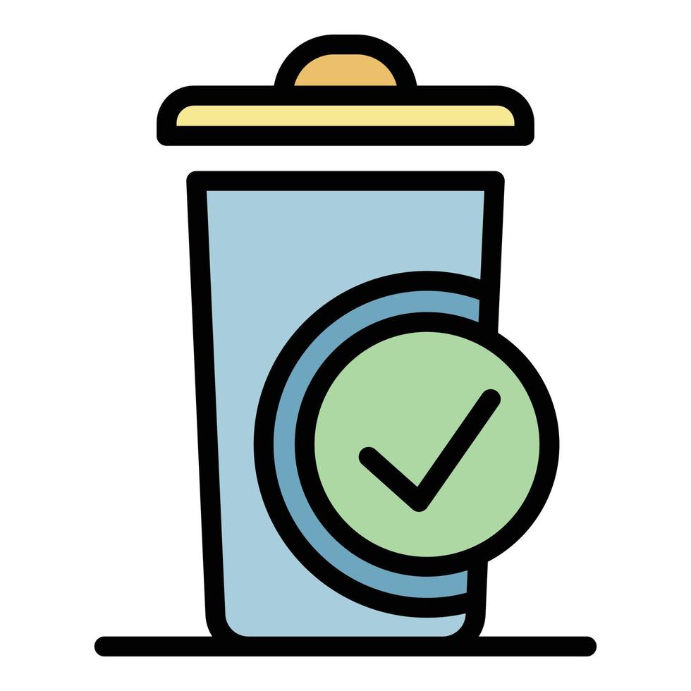Sorted trash icon color outline vector