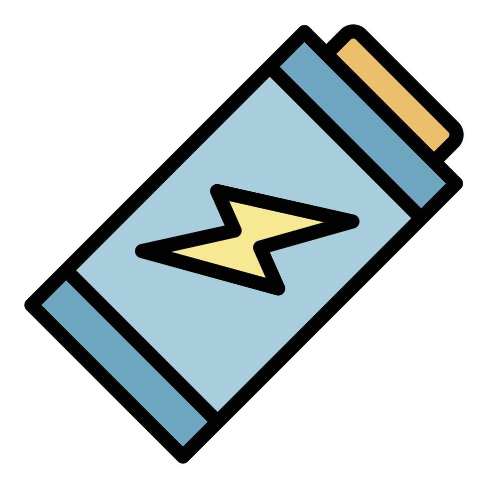 Battery disposal icon color outline vector