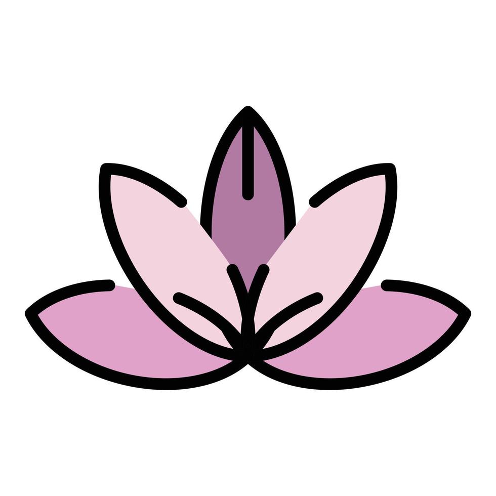 Lotus icon color outline vector