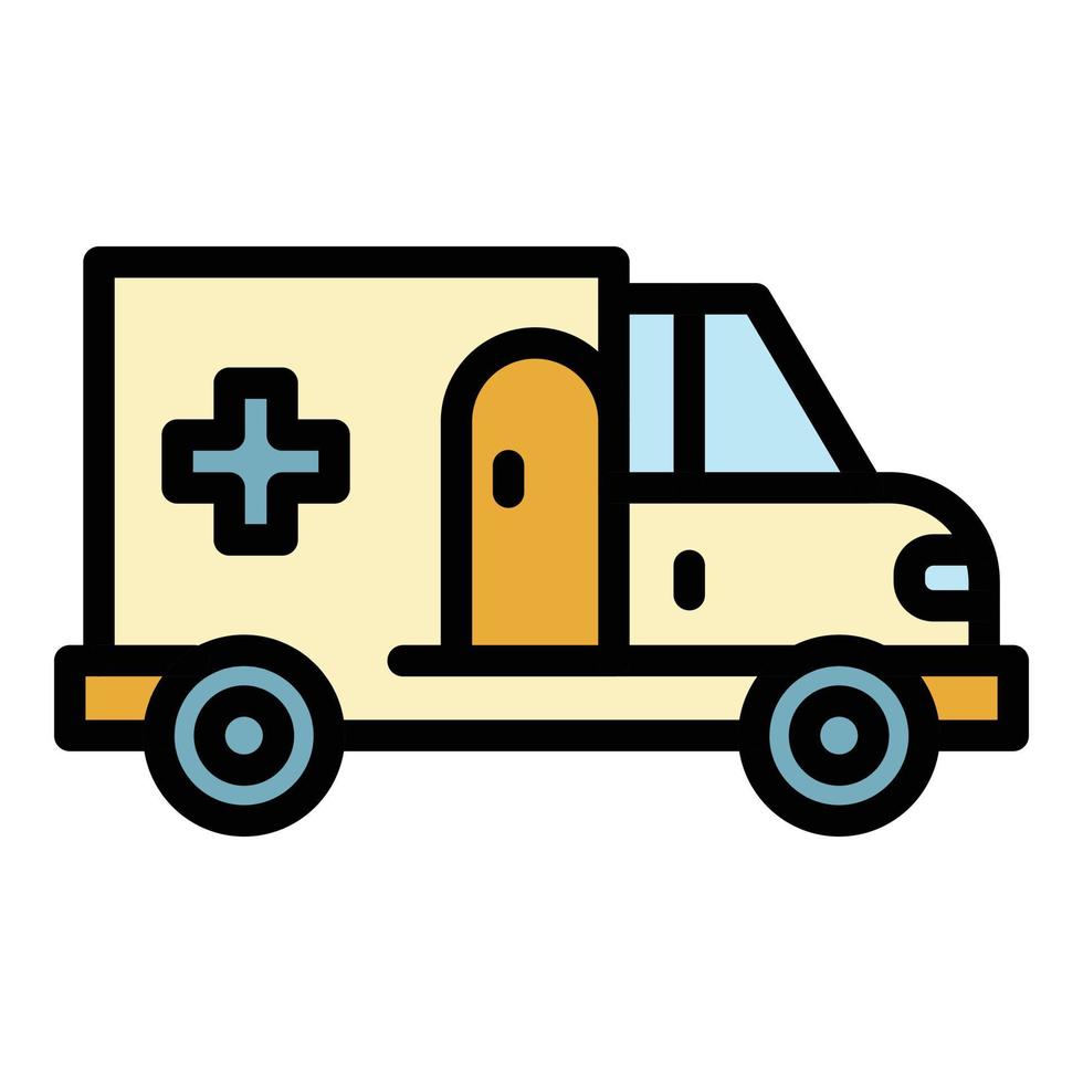 City ambulance icon color outline vector