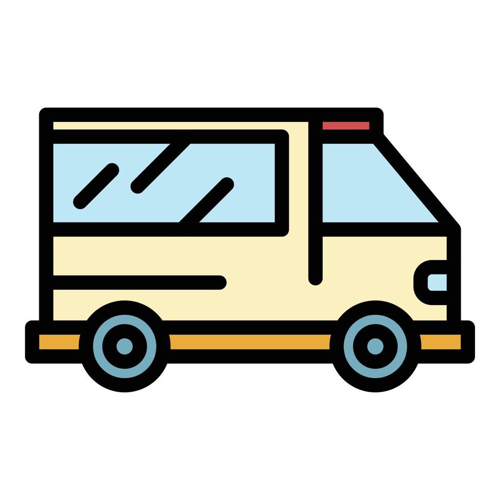 Ambulance vehicle icon color outline vector