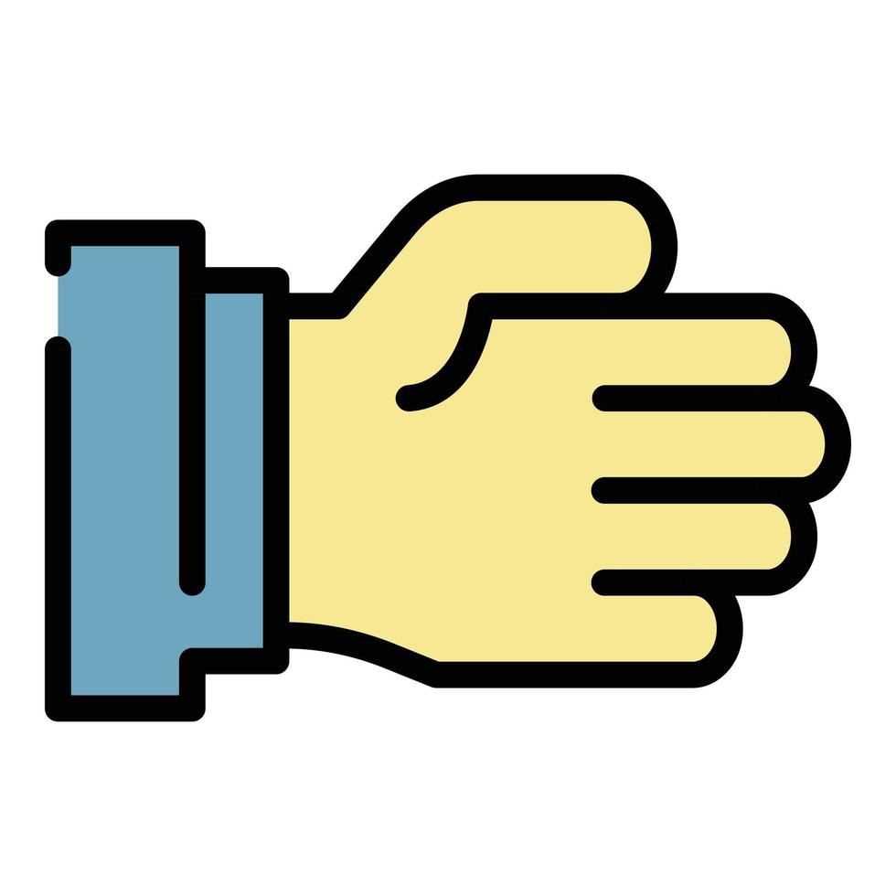 Fat hand icon color outline vector