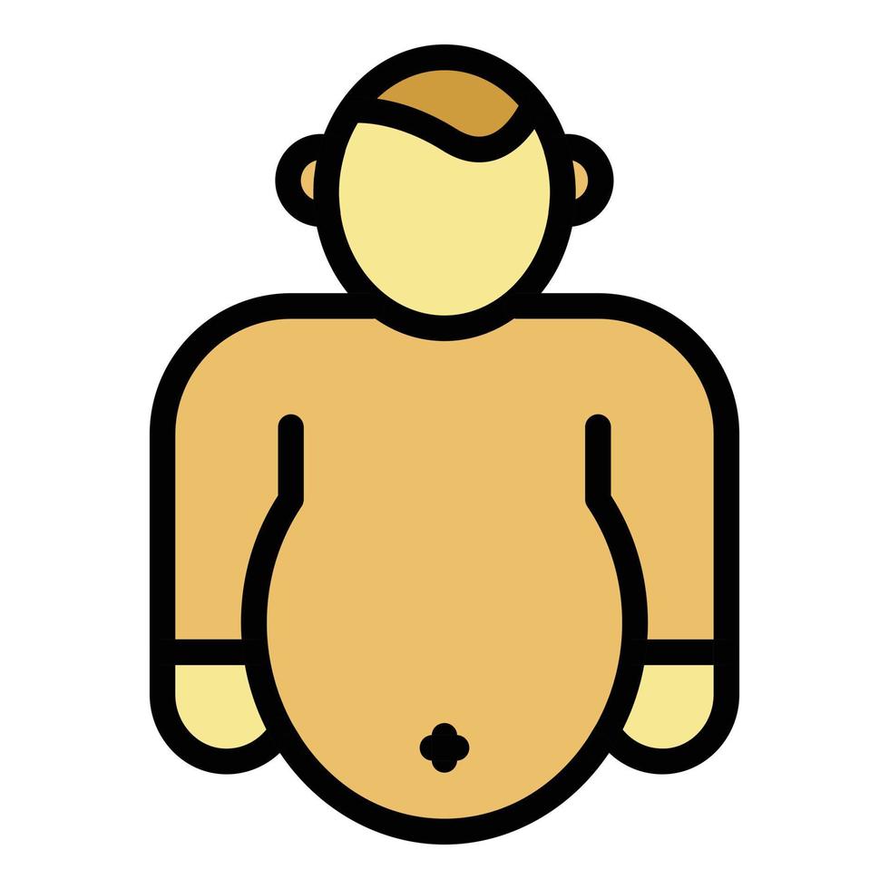 Student man overweight icon color outline vector