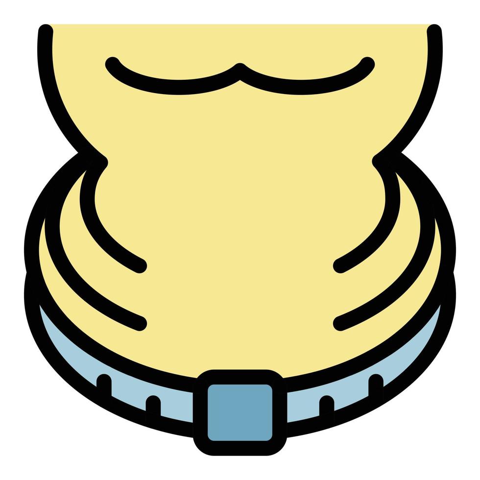 Overweight body icon color outline vector