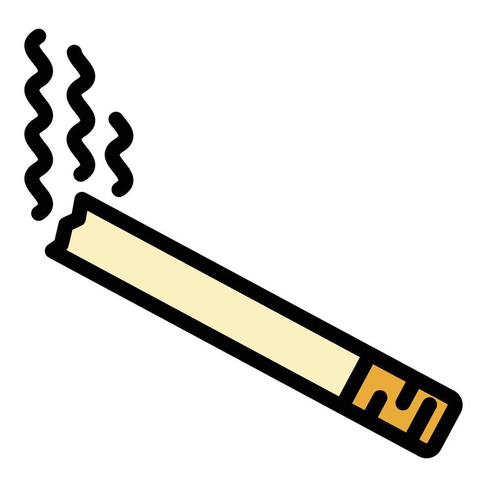 Smoking addiction icon color outline vector