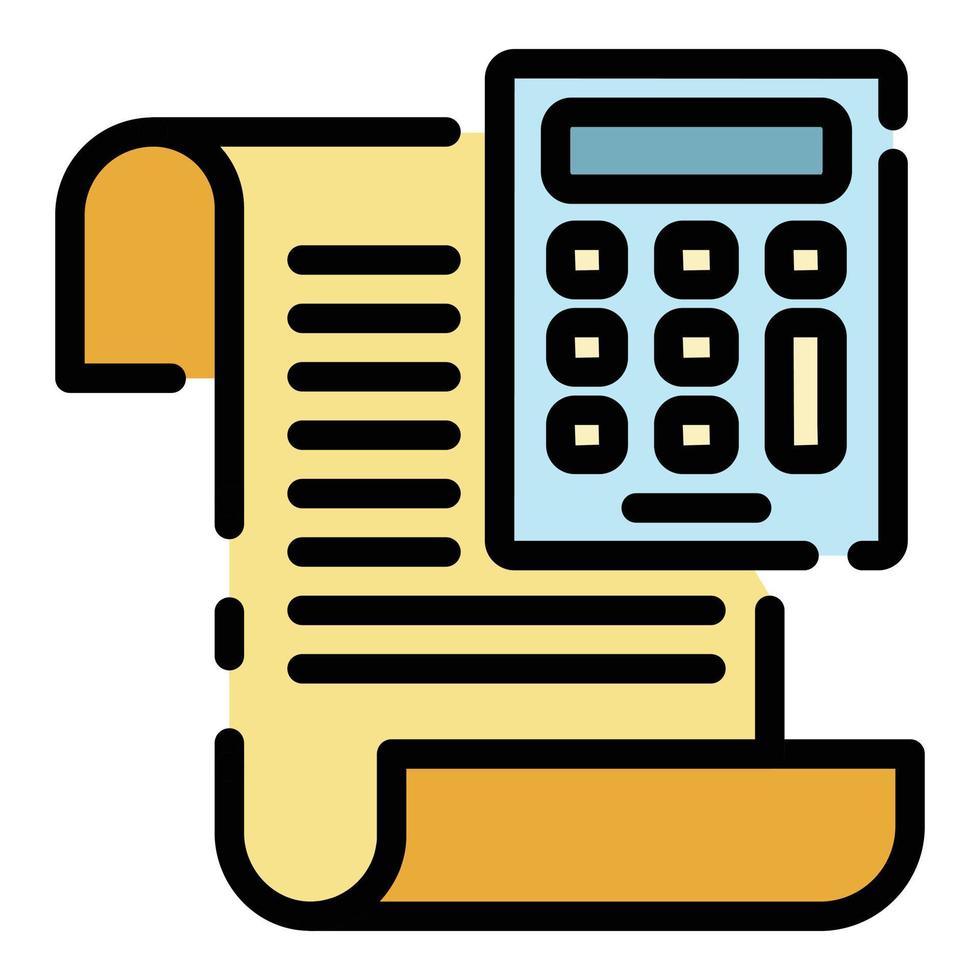 Calculator money invoice icon color outline vector