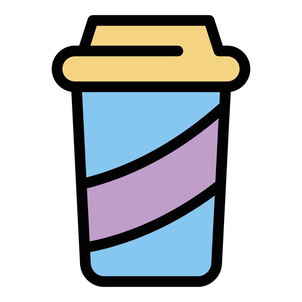 Paper cup icon color outline vector