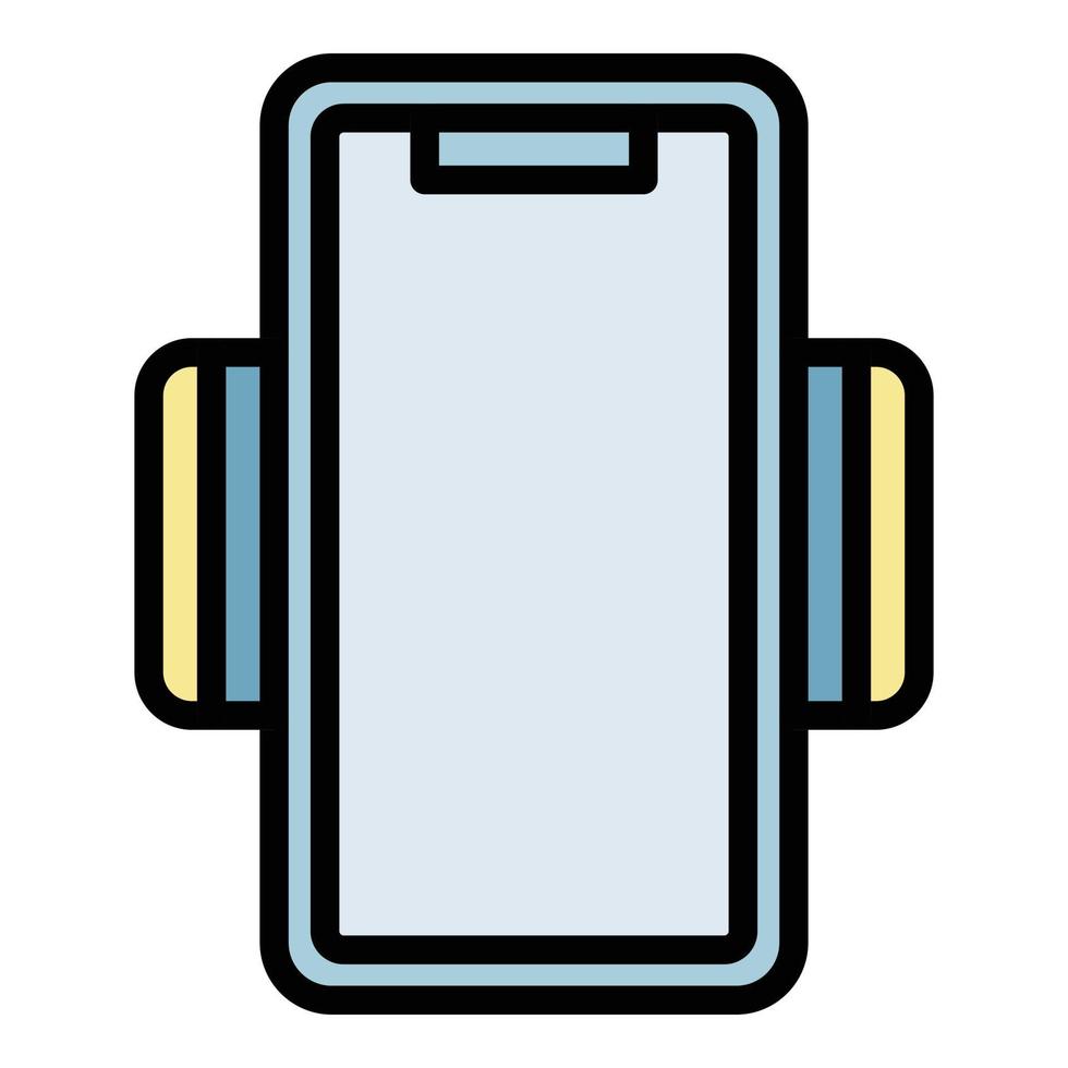 vector de contorno de color de icono de soporte de teléfono de plástico