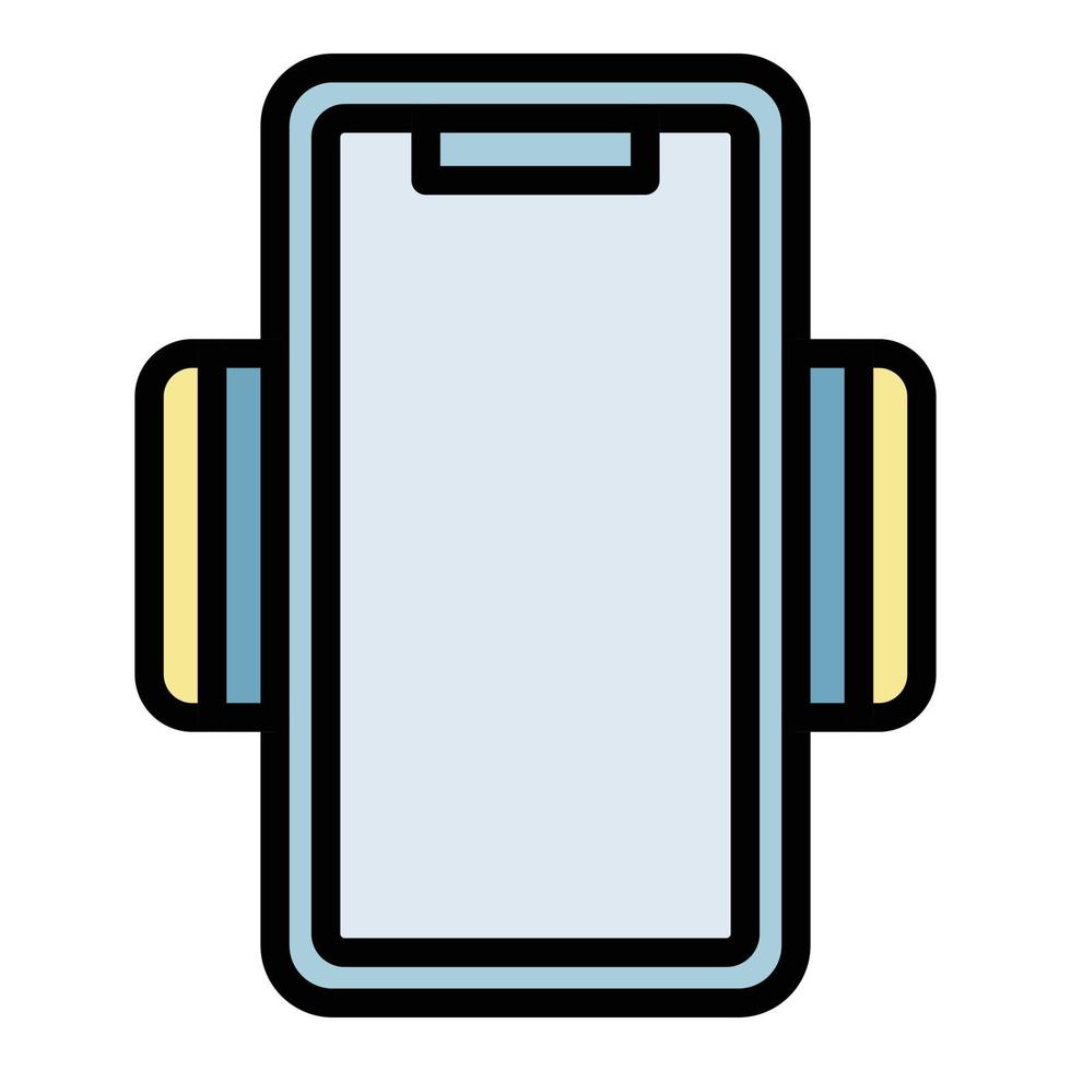 Plastic phone holder icon color outline vector