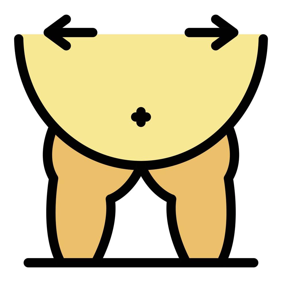 Body obesity icon color outline vector