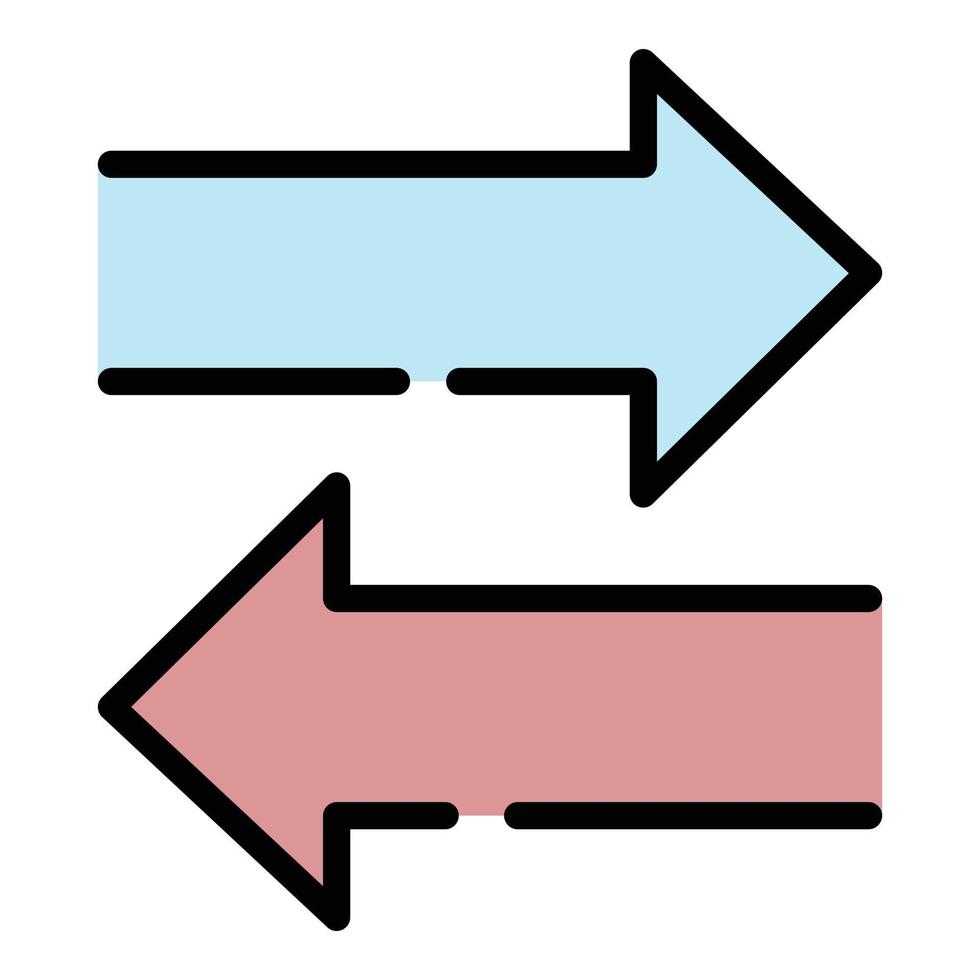 Arrows left and right icon color outline vector