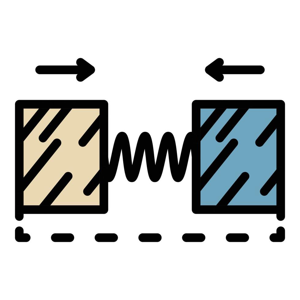 Spring between magnets icon color outline vector