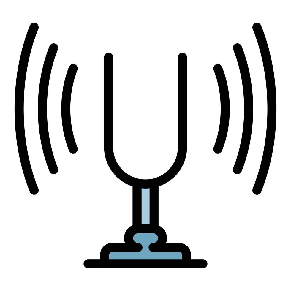 Tuning fork device icon color outline vector