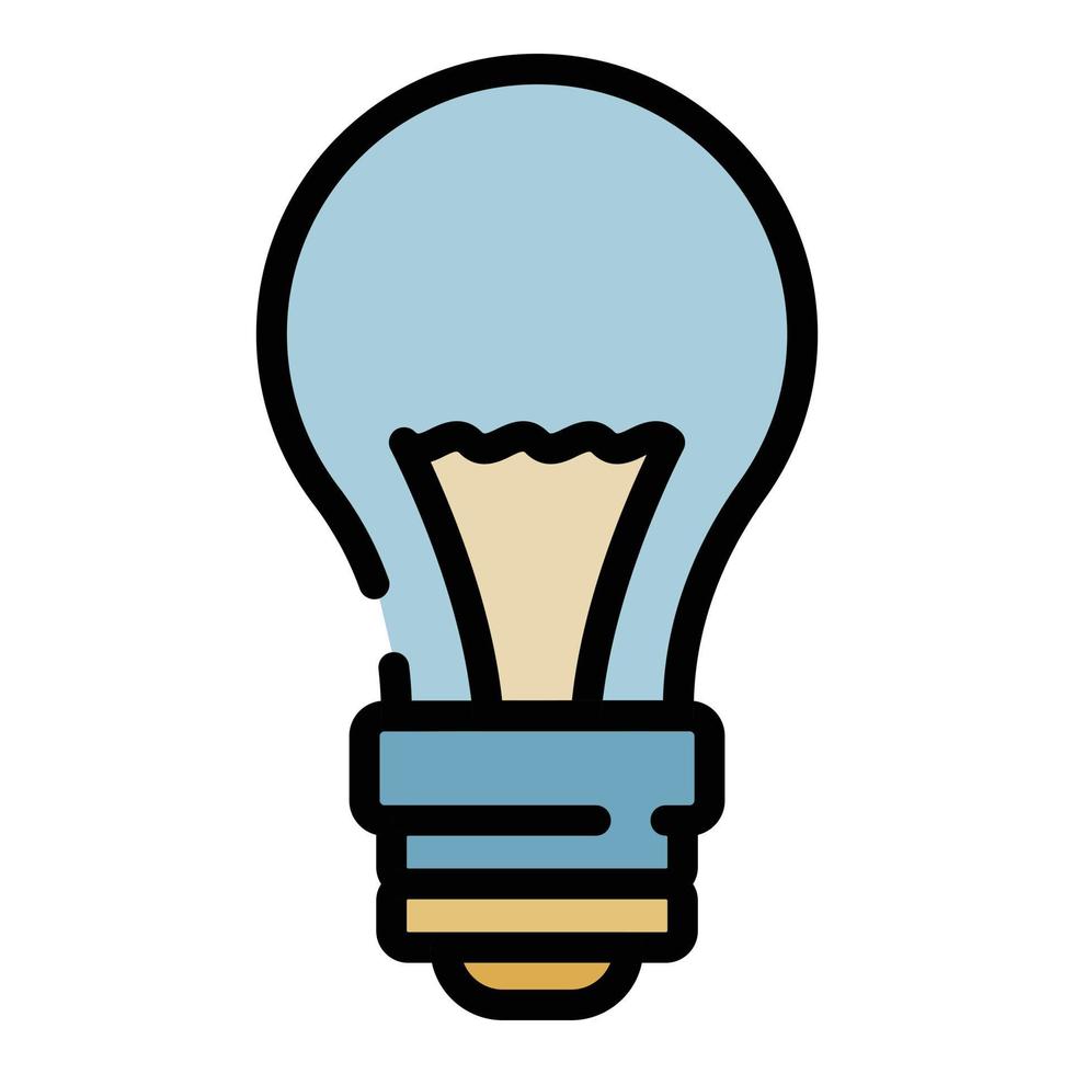 Electric lamp icon color outline vector