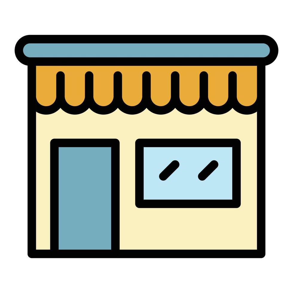 Shop icon color outline vector
