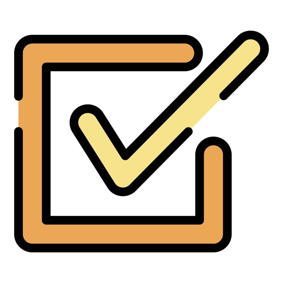 Checkbox closeup icon color outline vector