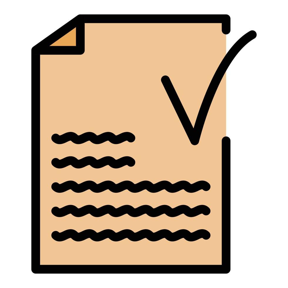 Approved text icon color outline vector