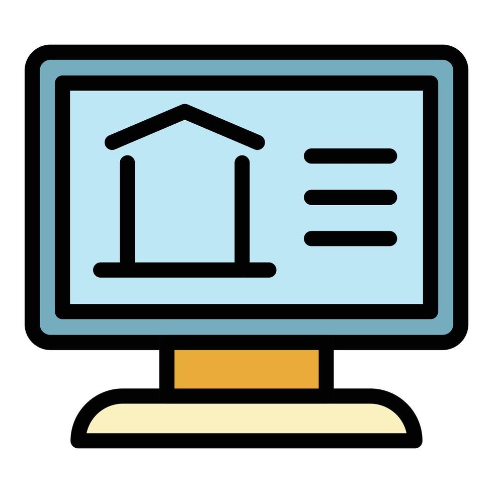 Buying a home online icon color outline vector