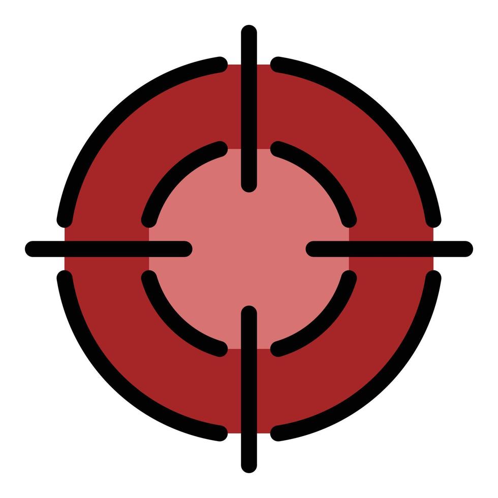 Target icon color outline vector