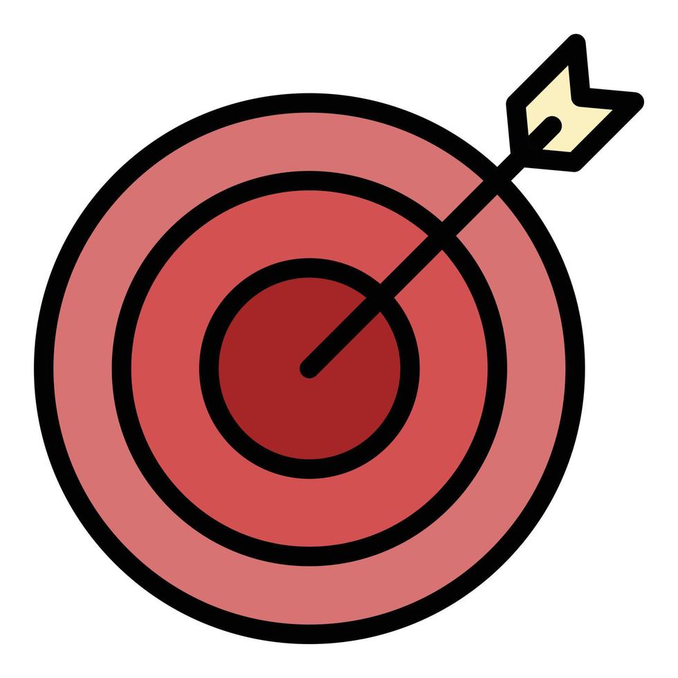Arrow on target icon color outline vector