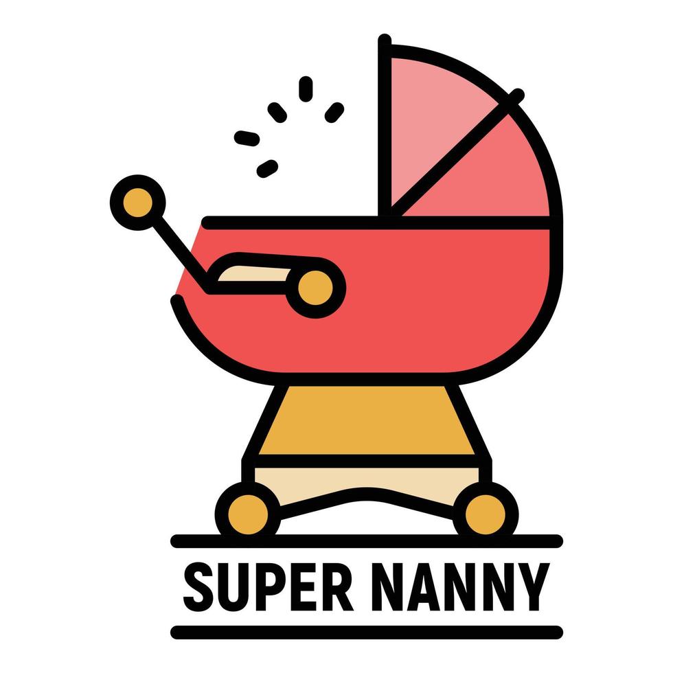 Super nanny icon color outline vector