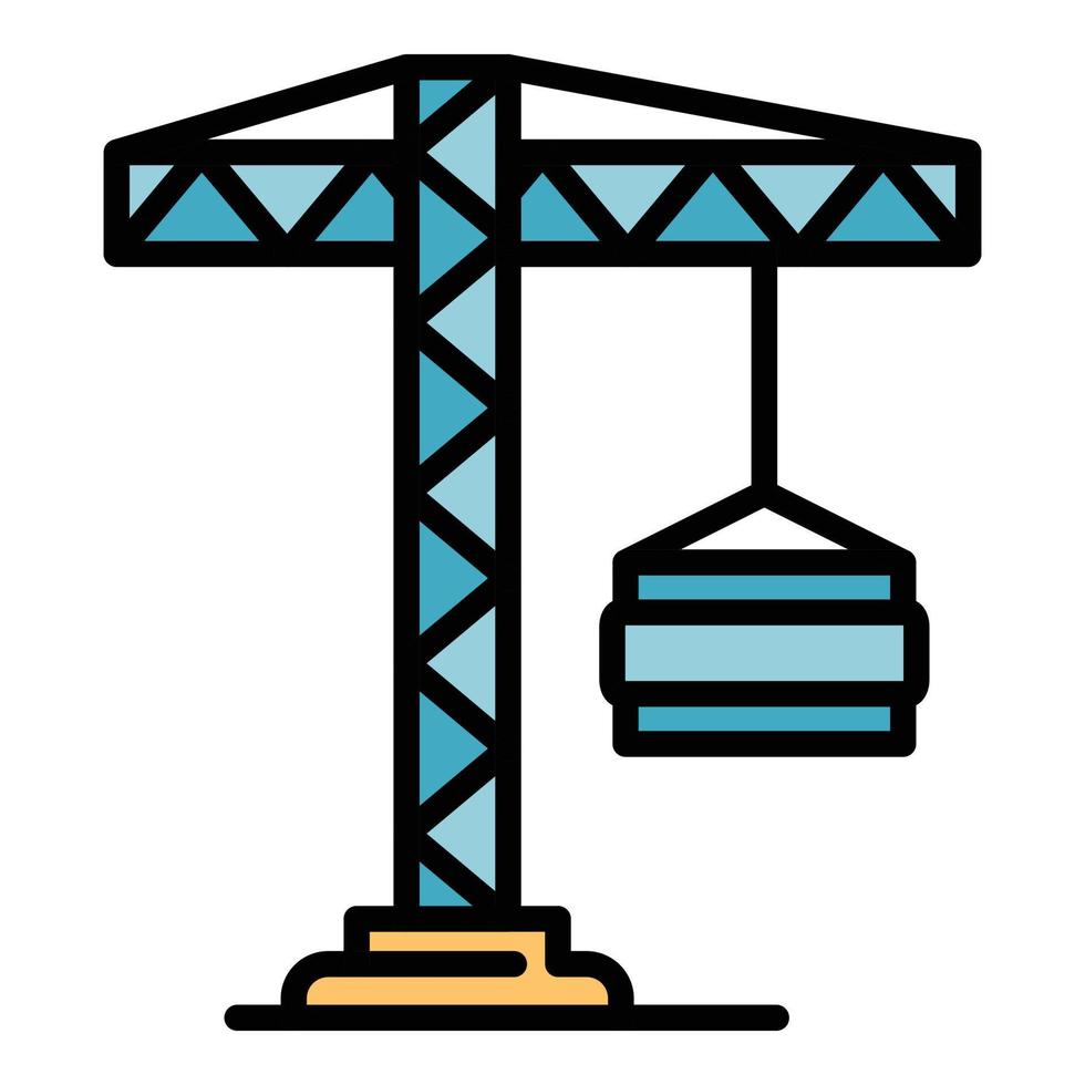 Load crane icon color outline vector