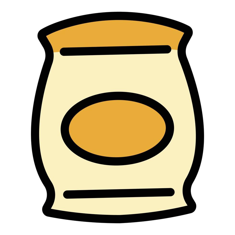 Rice sack icon color outline vector
