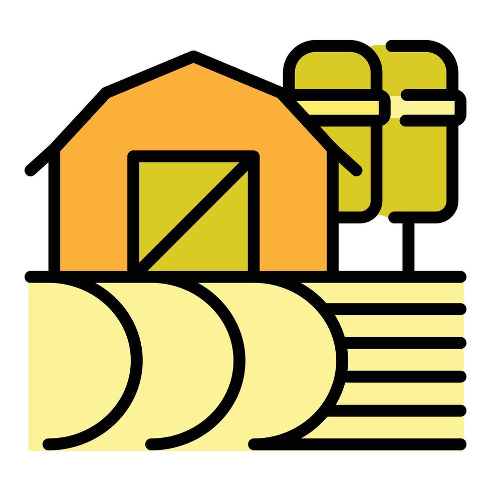 Farm hambar icon color outline vector