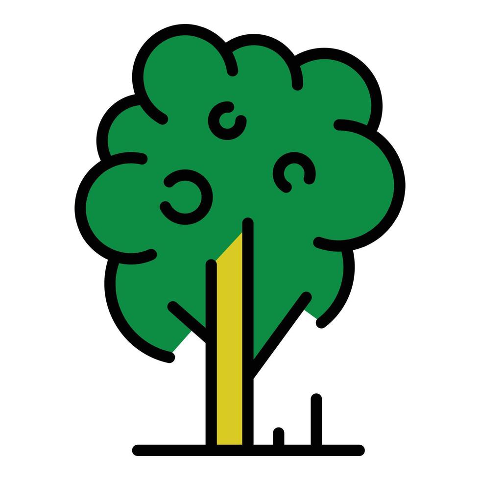 Apple farm tree icon color outline vector