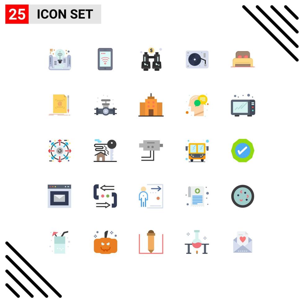 conjunto de 25 iconos modernos de la interfaz de usuario signos de símbolos para las artes de la cama arte wifi localizar elementos de diseño vectorial editables vector