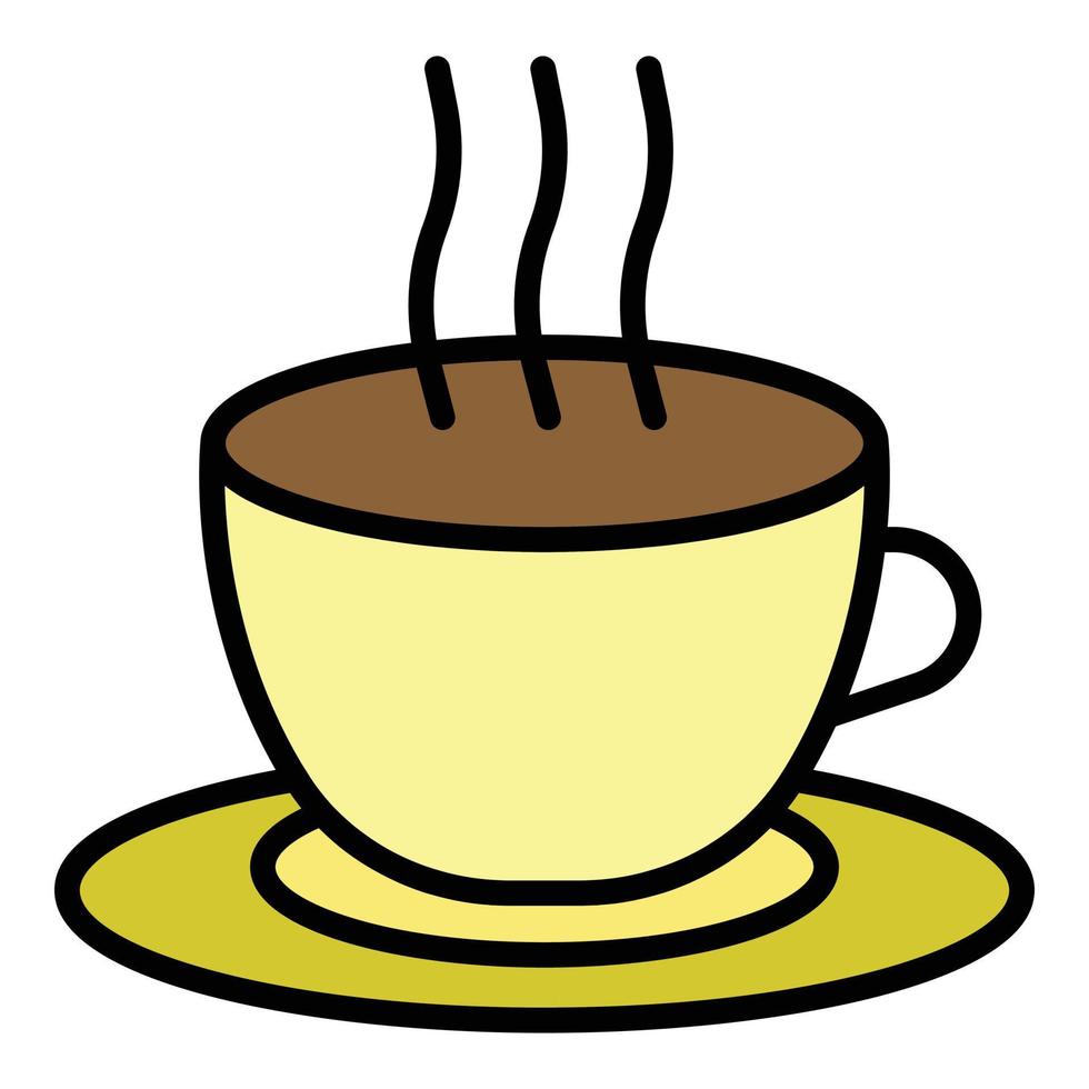 vector de contorno de color de icono de taza de café de brasil