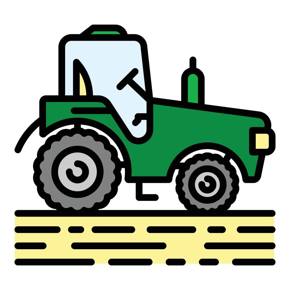 Modern tractor icon color outline vector