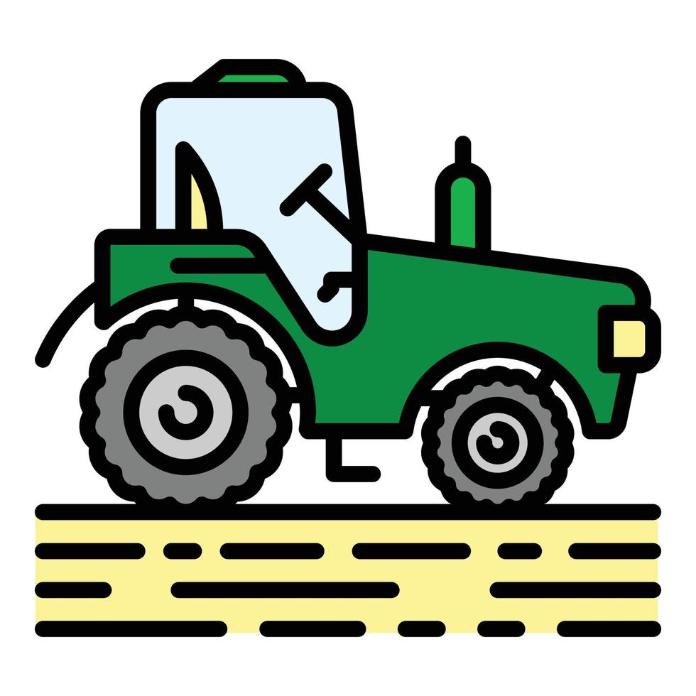 vector de contorno de color de icono de tractor moderno