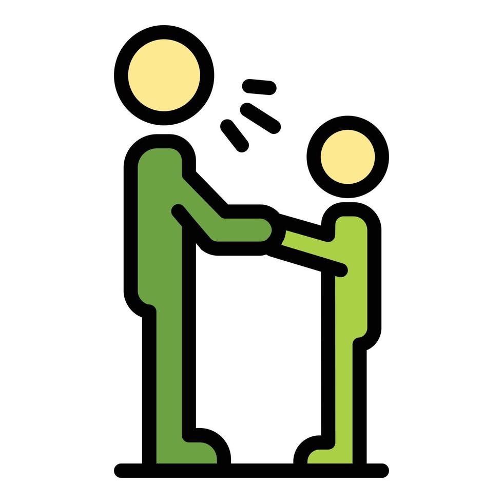 Stop kid violence icon color outline vector