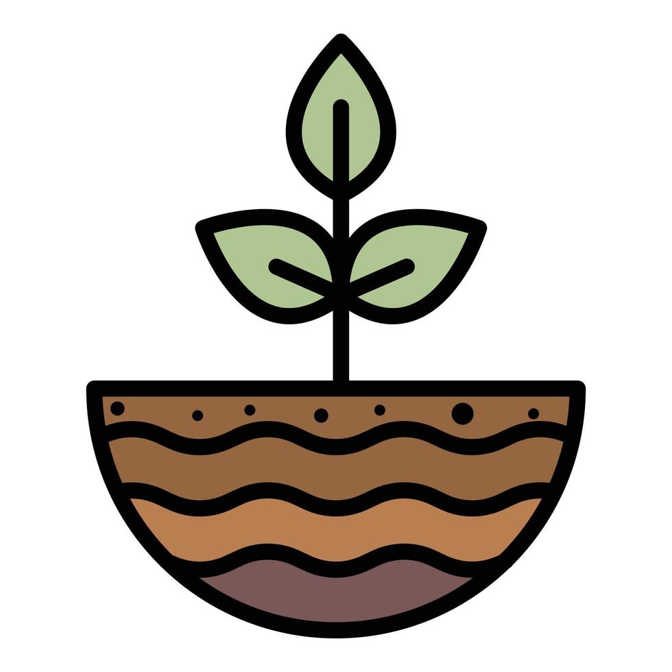 Single plant icon color outline vector
