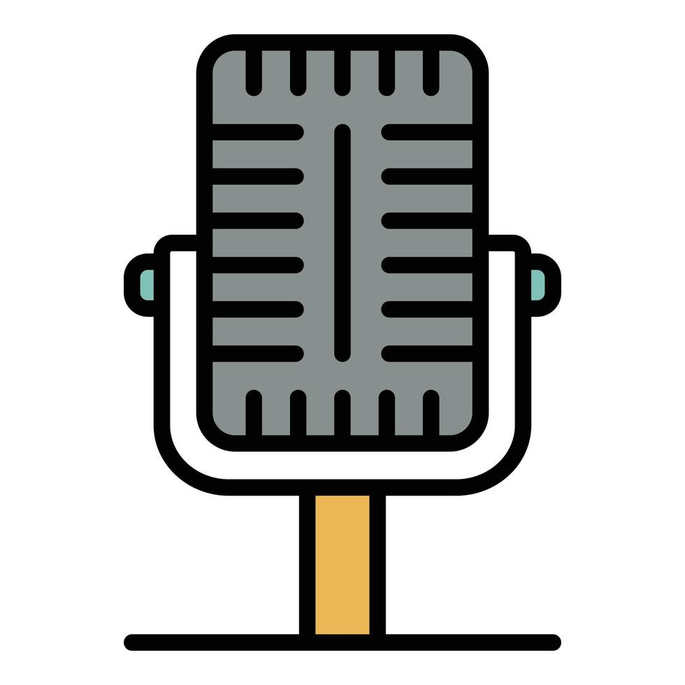 Professional microphone icon color outline vector