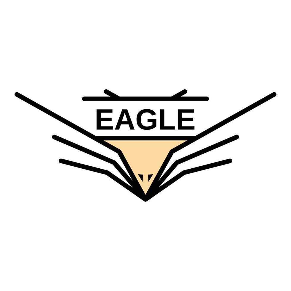 logotipo de alas de águila americana, estilo de esquema vector