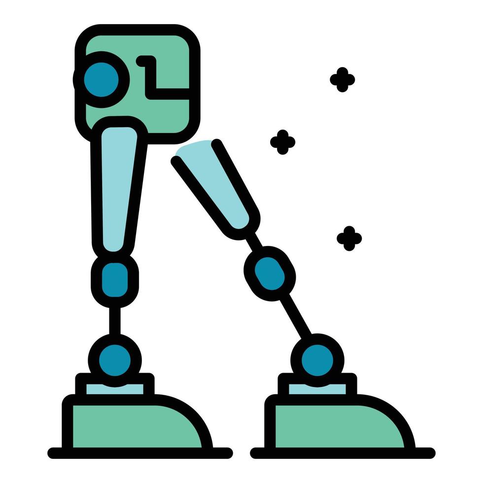 Legs of the robot icon color outline vector