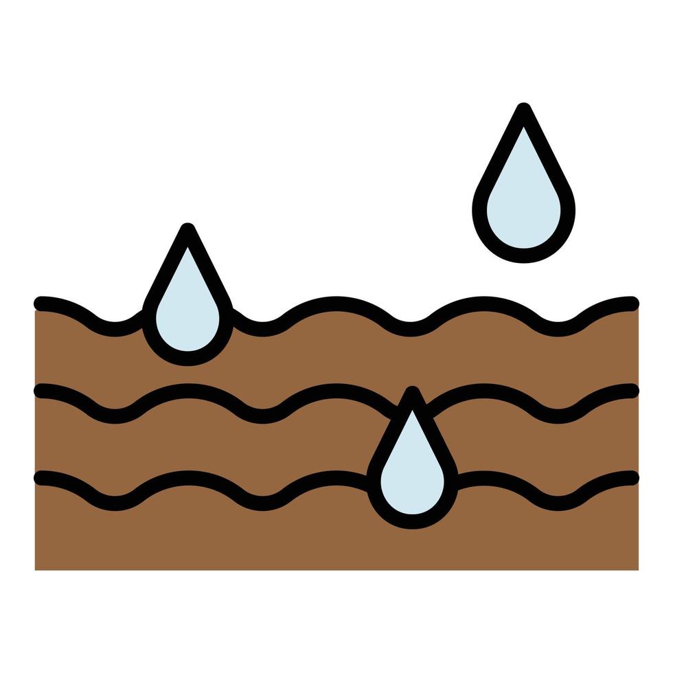 Rain watering the beds icon color outline vector