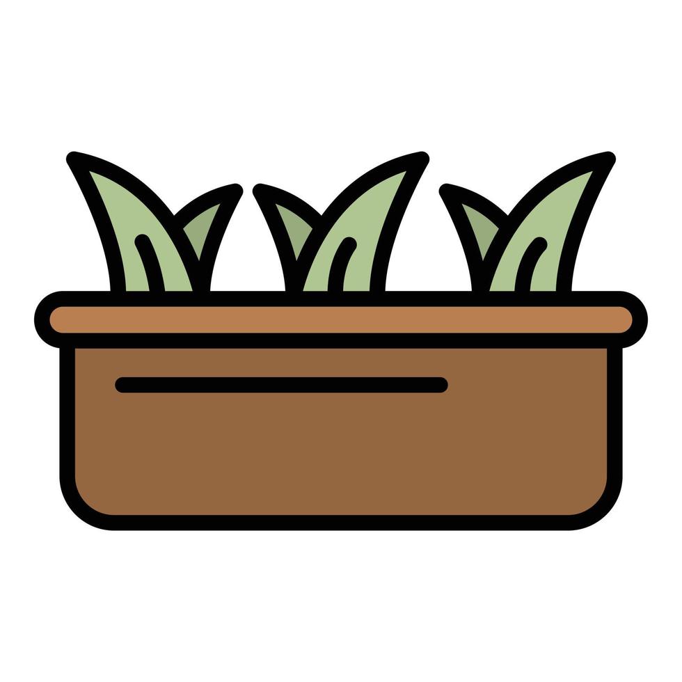 Potted plants icon color outline vector