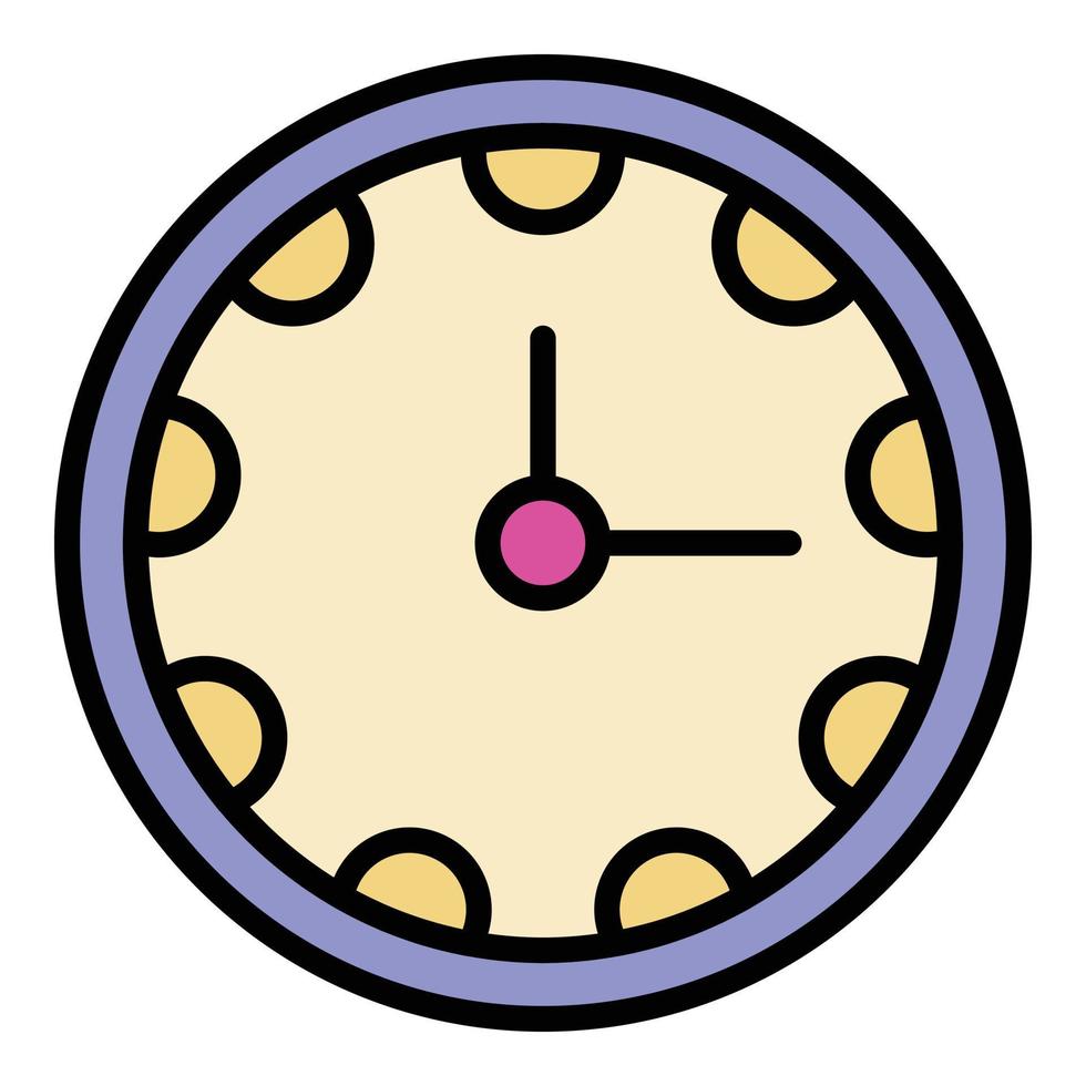 Clinic clock icon color outline vector