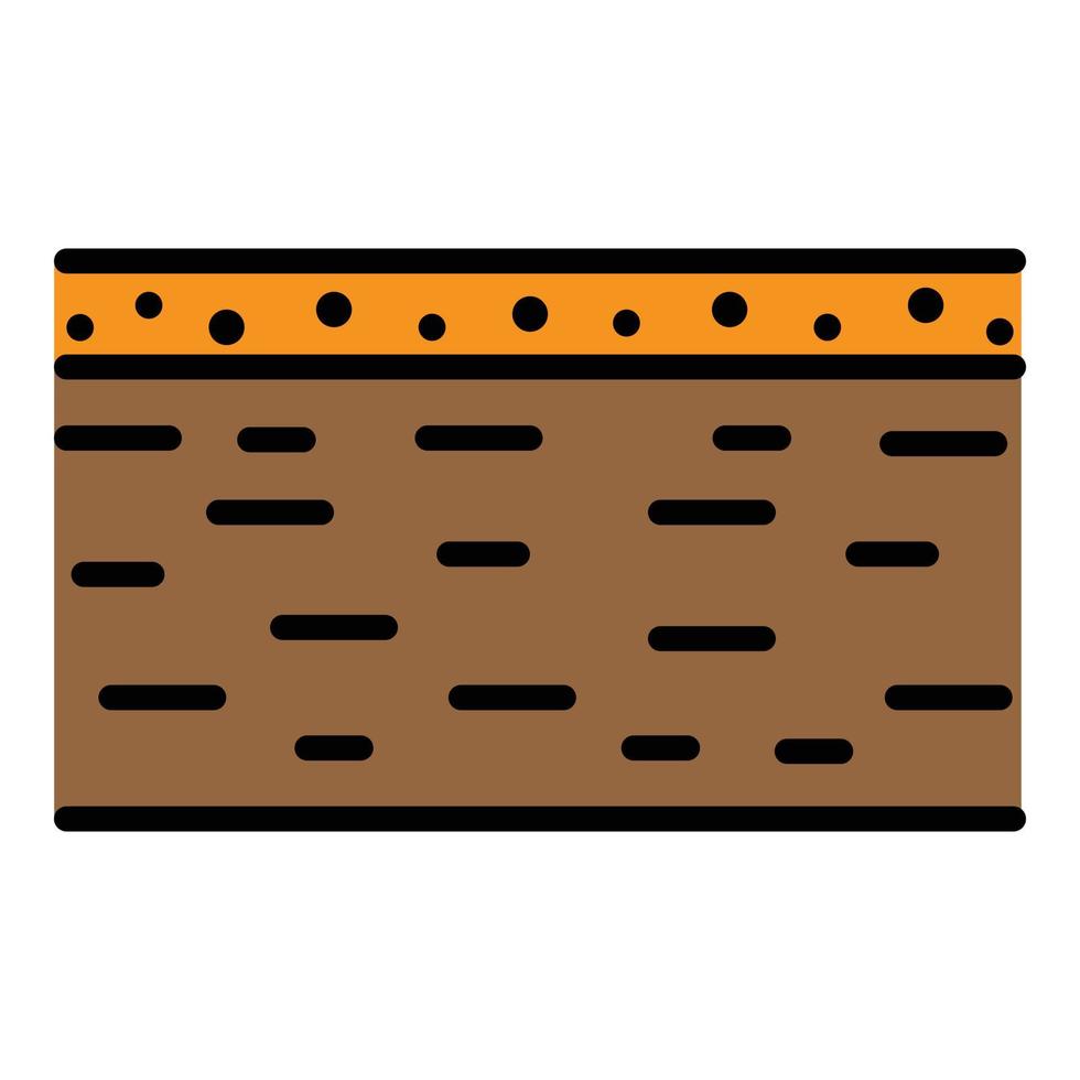 Fertile layer of earth icon color outline vector