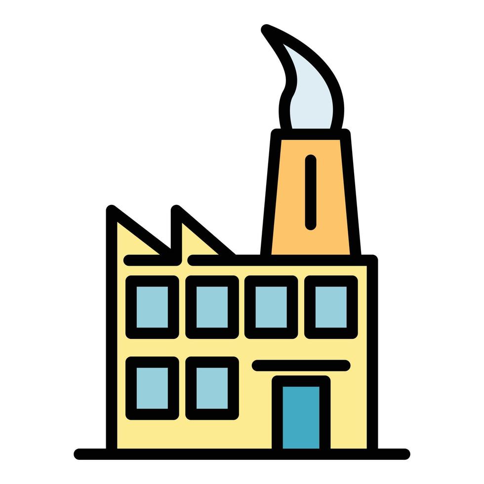 Mini factory icon color outline vector