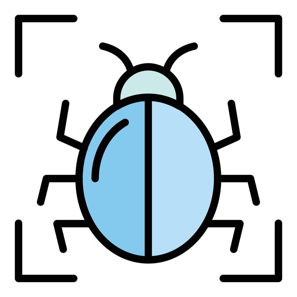 Pc bug target icon color outline vector