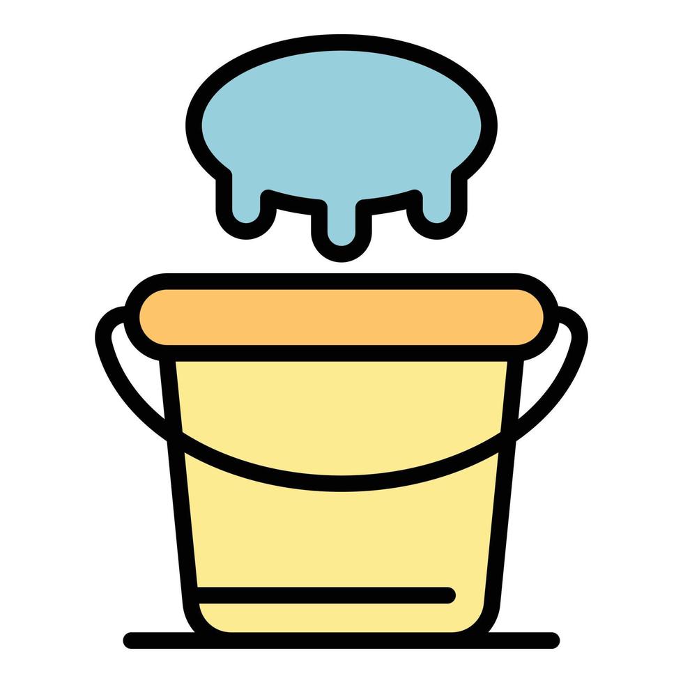 Udder and bucket icon color outline vector