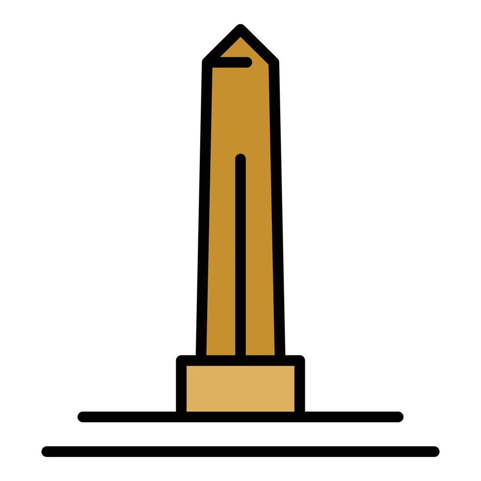 vector de contorno de color de icono de obelisco egipcio