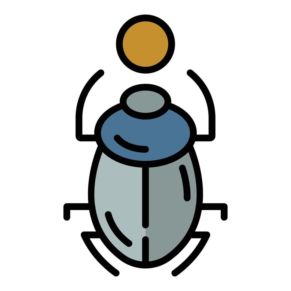 Scarab beetle icon color outline vector